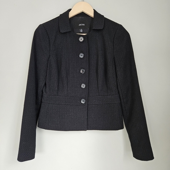 Black jacket coat Chanel style by Jacob size small - Picture 1 of 7
